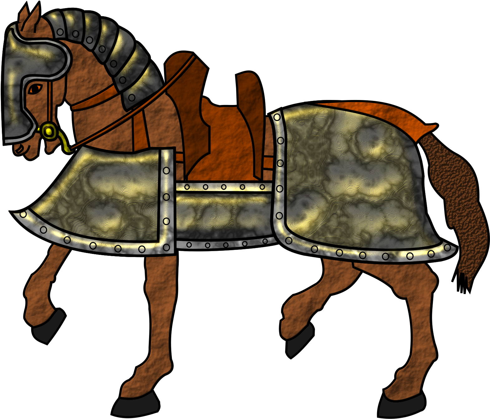 Knight Horse Clipart - Png Download (2400x1371), Png Download