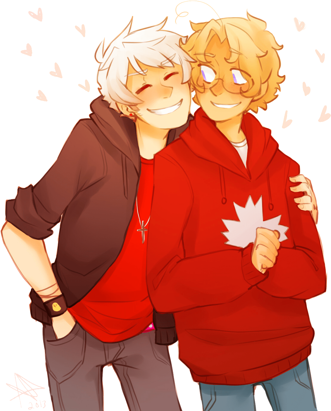 Hetalia Prussia And Canada - Hetalia Prucan Clipart (1108x1376), Png Download
