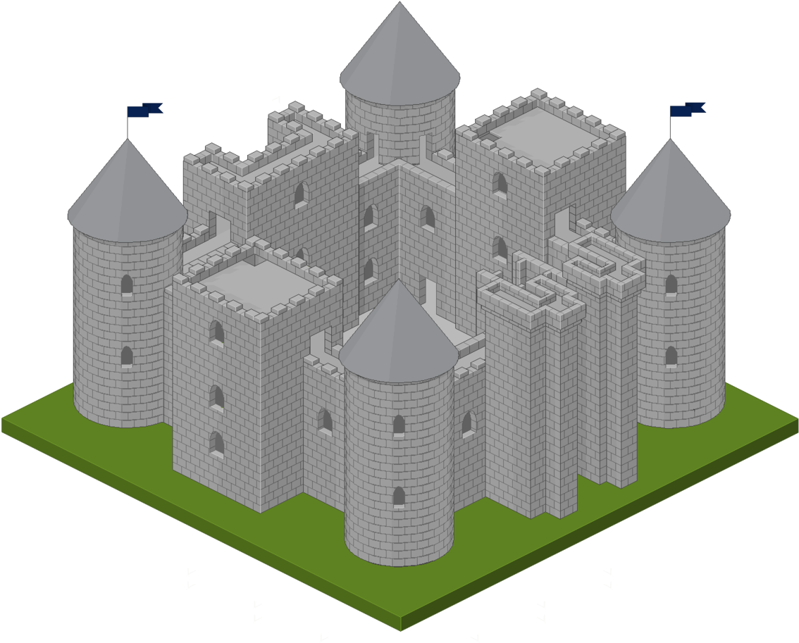 Carlasegura Illustrations Medibang - Isometric Pixel Art Castle Clipart (1200x960), Png Download
