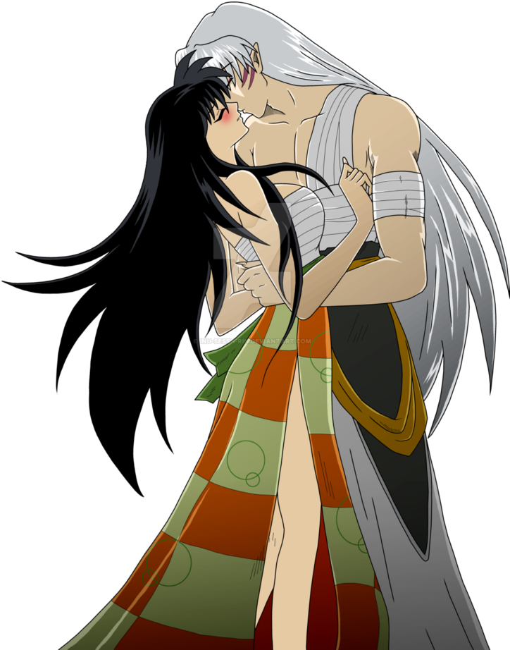 Rin And Sesshomaru - Imagenes De Sesshomaru Y Rin Clipart (732x1091), Png Download