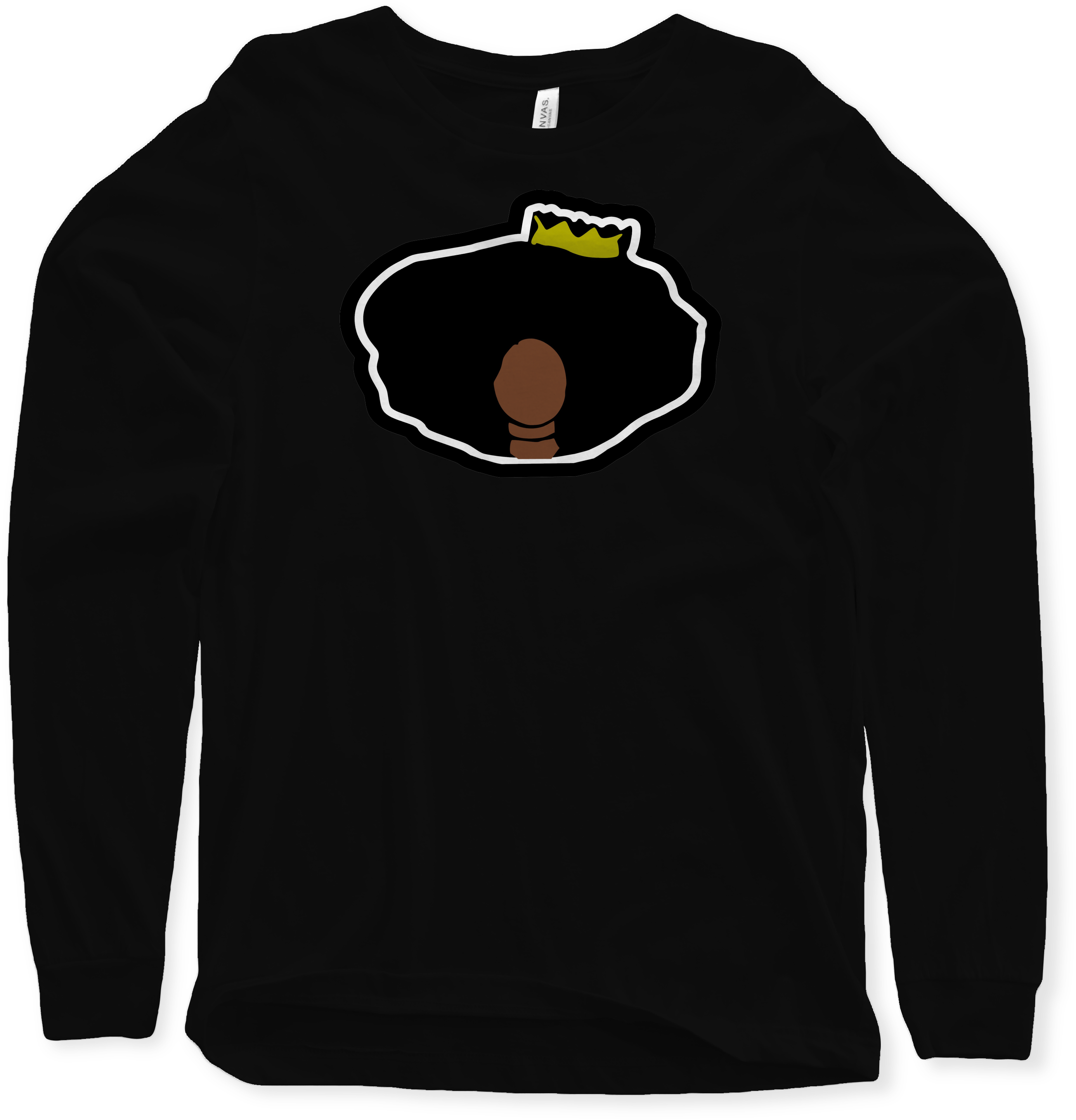 Image Of Black Queen Head - Long-sleeved T-shirt Clipart (2773x2887), Png Download