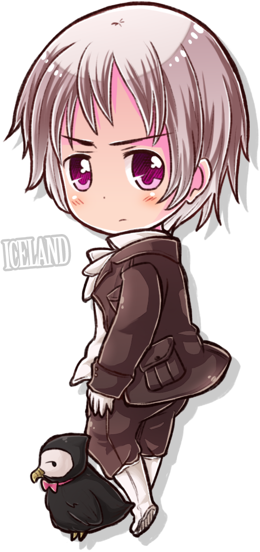 Hetalia Chibi - Iceland Hetalia Chibi Clipart (586x1198), Png Download