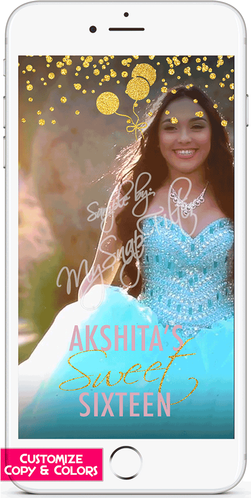Birthday Sweet 16 Snapchat Geofilter - Iphone Clipart (1000x1000), Png Download