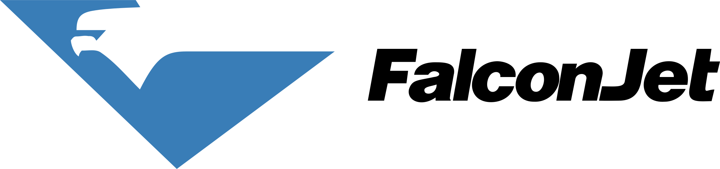 Falcon Jet Logo Png Transparent - Electric Blue Clipart (2400x564), Png Download