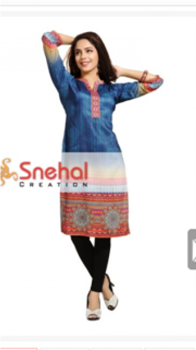 Sale Cotton Kurti Cotton Kurti - Girl Clipart (500x717), Png Download