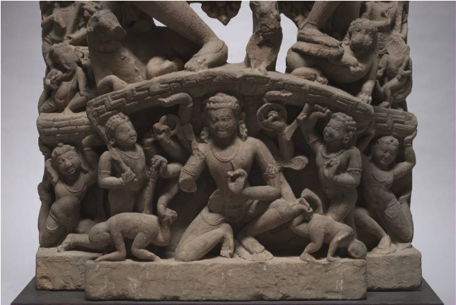 Era Shiva-parvathi With Ravana Lifting Mount Kailasa, - Statue Clipart (739x600), Png Download