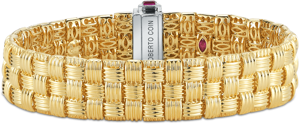 Png Diamond Weave Bracelet Design Italian Gold 3 Row - Roberto Coin Appassionata Bracelet Clipart (1600x1600), Png Download