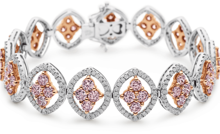 Photo Of Argyle Pink And White Diamond Bracelet - Bracelet Clipart (757x460), Png Download