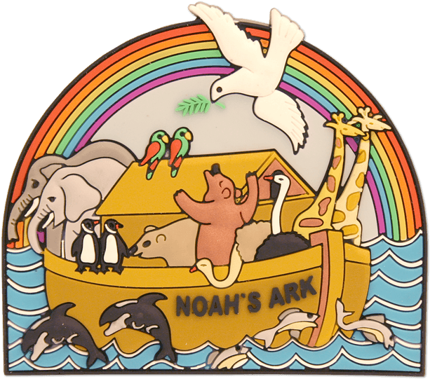 Noah's Ark 3d Magnet - Cartoon Clipart (613x541), Png Download