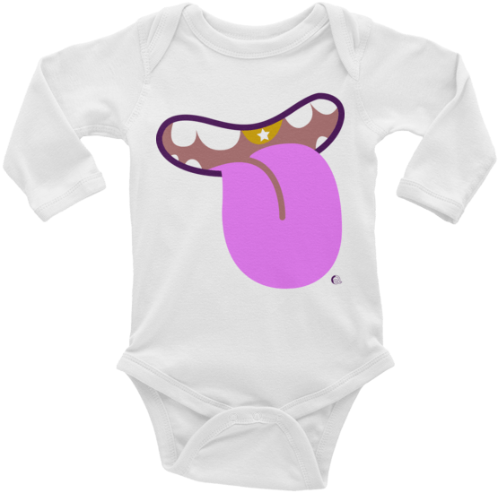Tongue Owt Infant Long Sleeve Bodysuit - Infant Bodysuit Clipart (600x600), Png Download