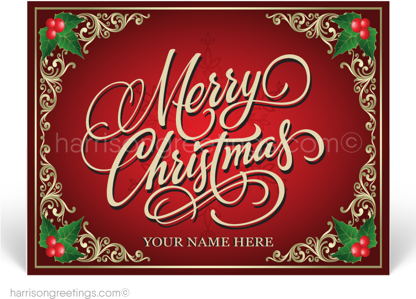 Corporate Christmas Holiday Postcards - Christmas Greeting Cards For Clients Clipart (810x648), Png Download