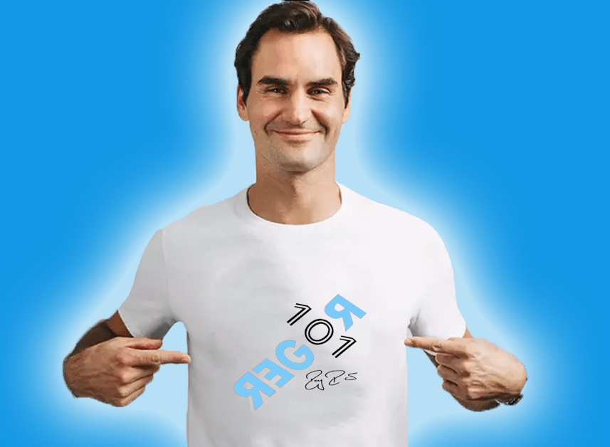 Buy Roger Federer 101 Title Shirt Here ” - Roger Federer Emoji Shirt Clipart (857x628), Png Download