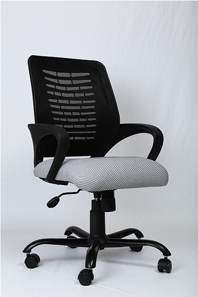 Office Chair In Black & White Colour Horizon Low Back - Office Chair Clipart (600x600), Png Download