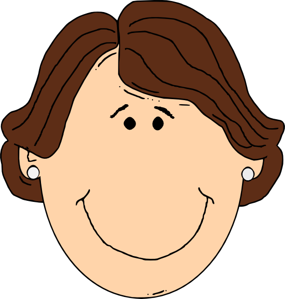 How To Set Use Another Smiling Brown Hair Lady Svg - Clipart Mother Face - Png Download (570x597), Png Download
