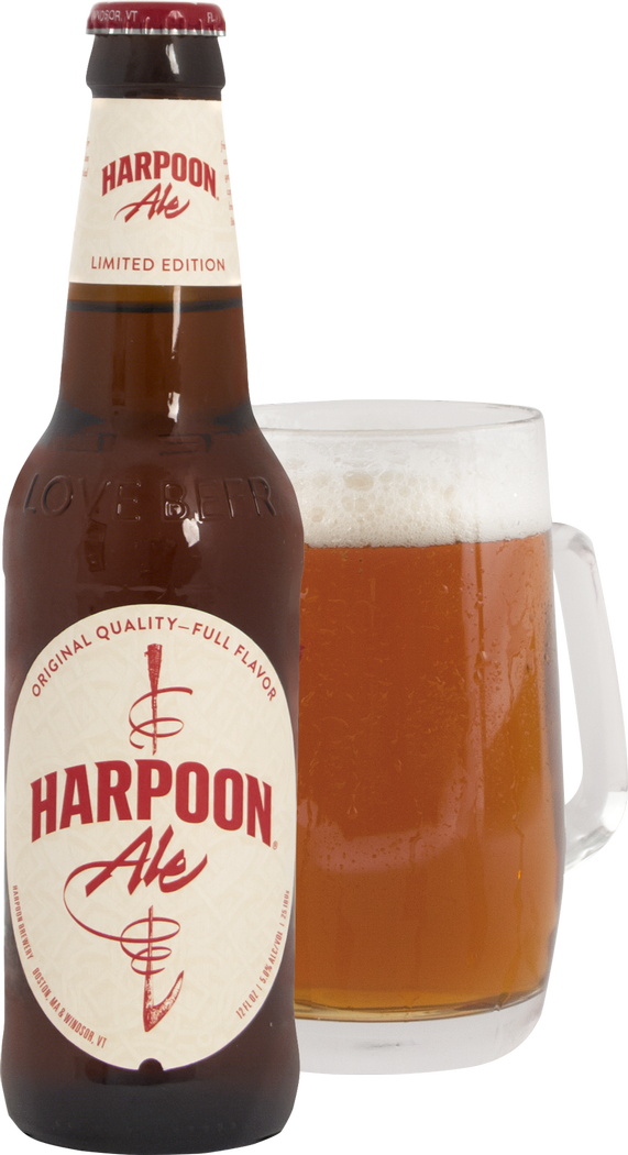 Harpoon Ale Bottle And Glass, Pdf - Ale Clipart (571x1050), Png Download