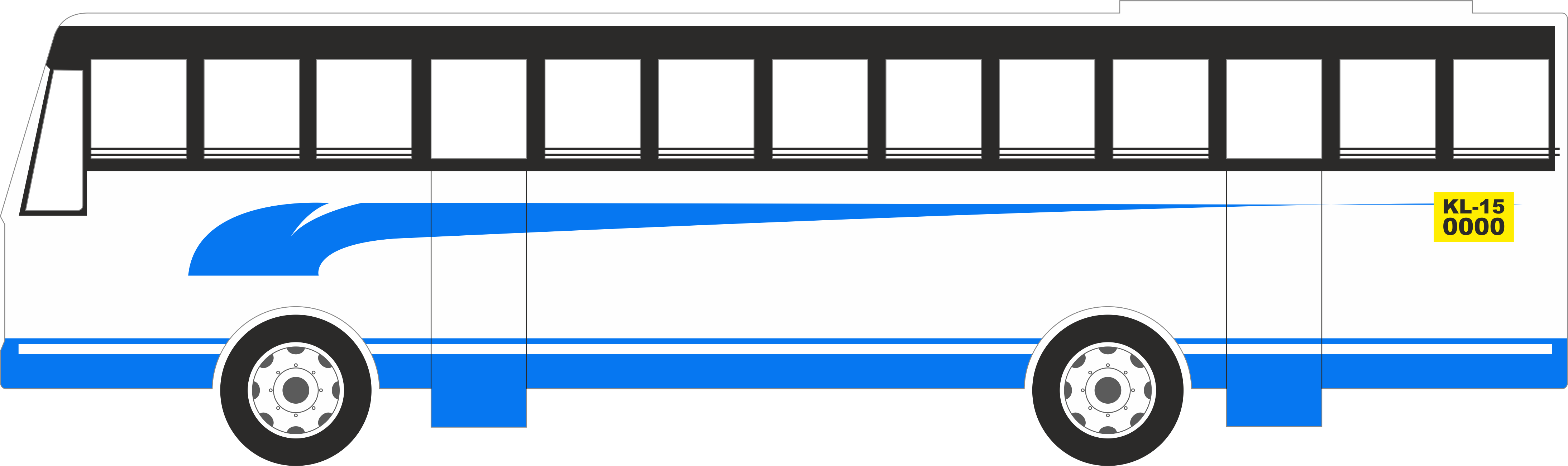 Bus Clipart (4376x1301), Png Download