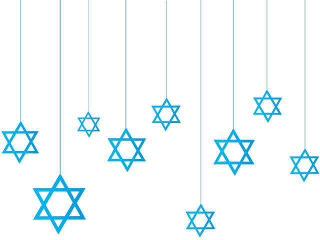 Decorative Line Blue Png Transparent Images - Hanging Star Of David Png Clipart (640x480), Png Download