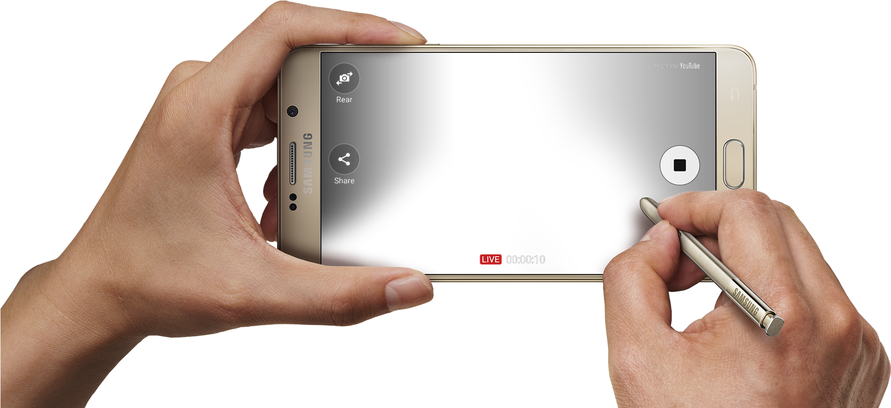 Galaxy Note5 Entertainment Feature Live Stream Hand - Hp Tercanggih Dan Termurah Clipart (2020x1180), Png Download