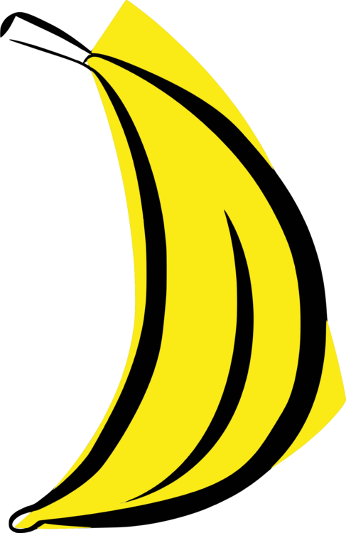 Yellow Leaf Line Black Special Olympics Area M - Banana Symbol Clipart (487x750), Png Download