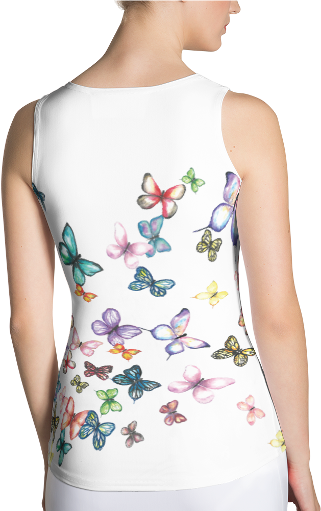 Butterfly Swarm Women's Sublimation Cut & Sew - Girl Clipart (629x1001), Png Download