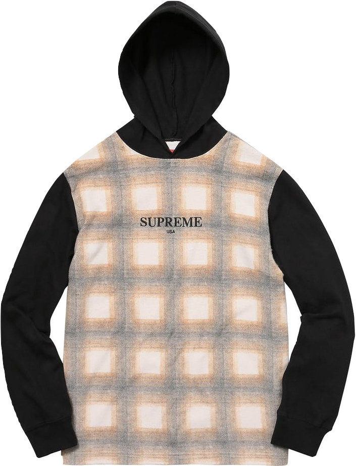 Supreme Shadow Plaid Flannel Hoodie Clipart (925x925), Png Download
