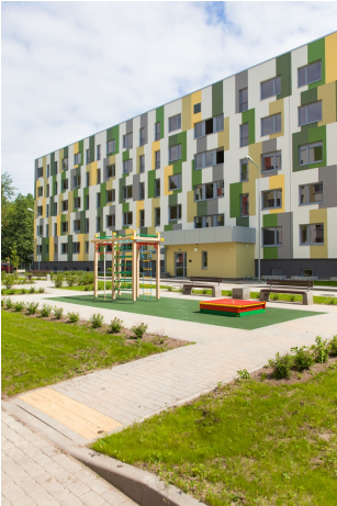 Residential Buildings With Social Apartments In Imanta - Penthouse Apartment Clipart (900x460), Png Download