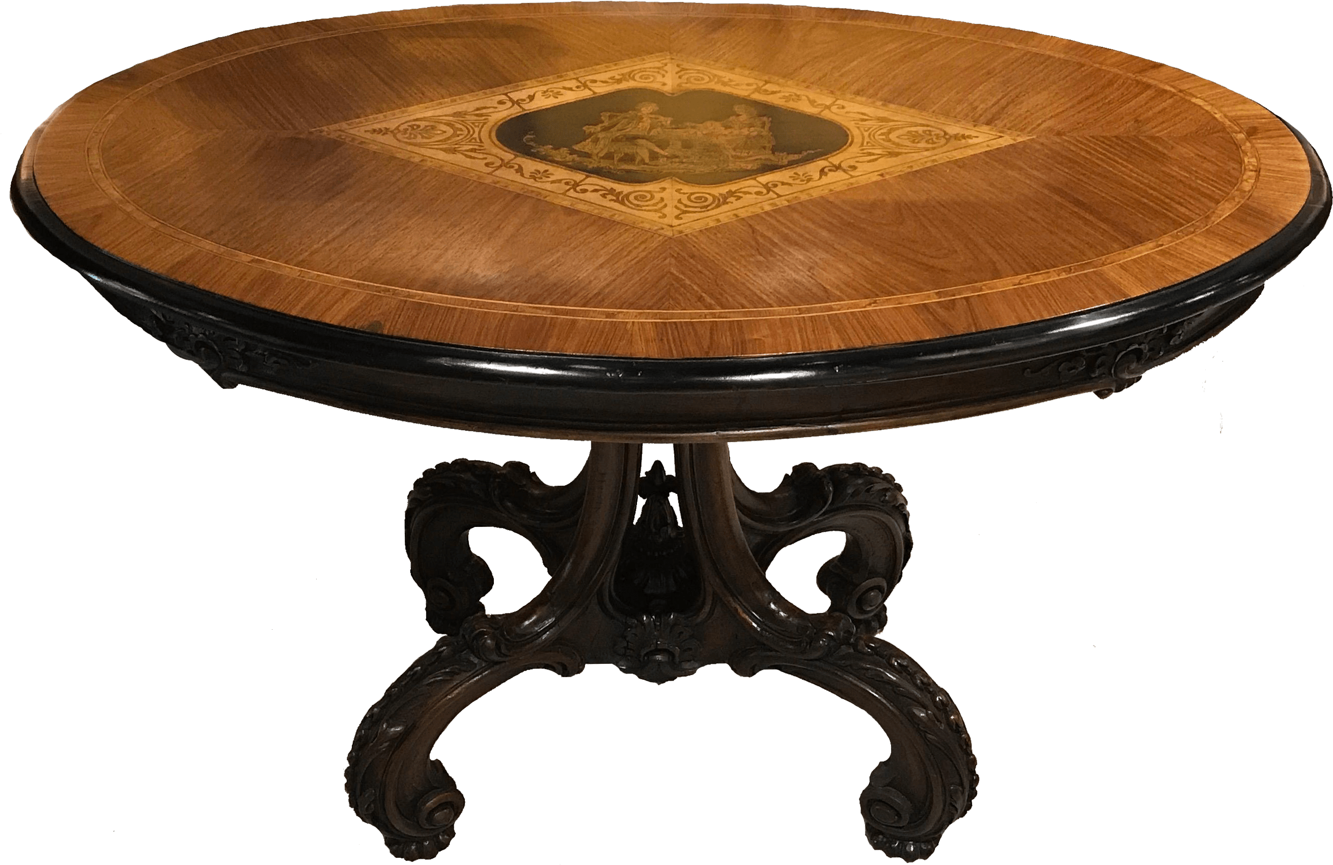 Antique Oval Tea Table - End Table Clipart (2625x2625), Png Download