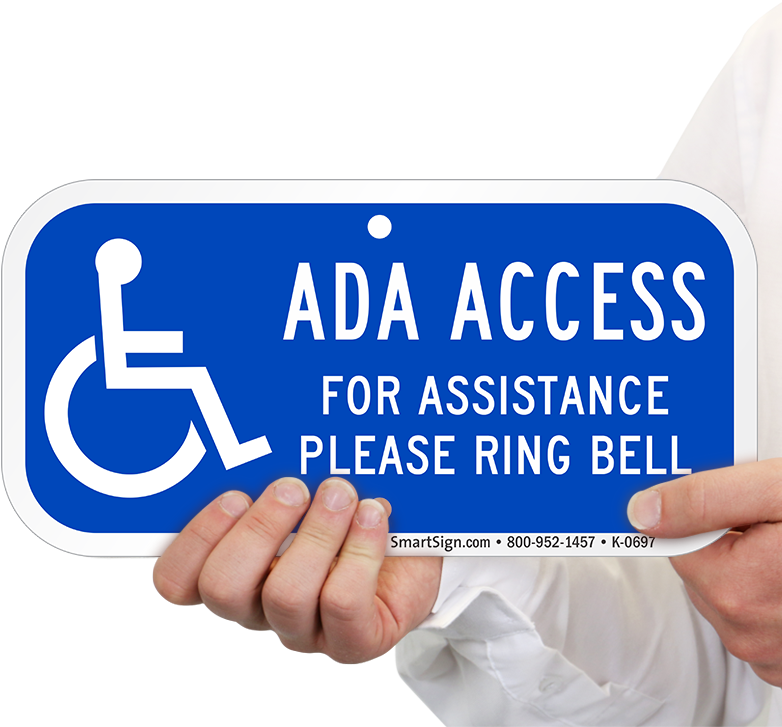 For Assistance Please Ring Bell Ada Access Signs - Handicapped Sign Clipart (800x800), Png Download