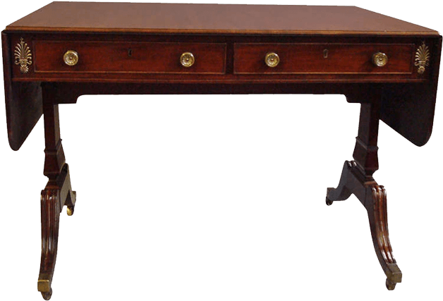 A Good Regency Mahogany And Brass Mounted Sofa Table - Sofa Tables Clipart (750x750), Png Download