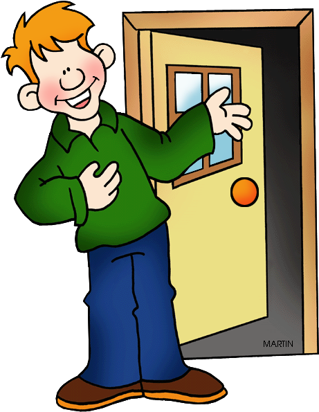 Family And Friends Clip Art By Phillip Martin, Welcome - Open The Door Clipart - Png Download (524x648), Png Download