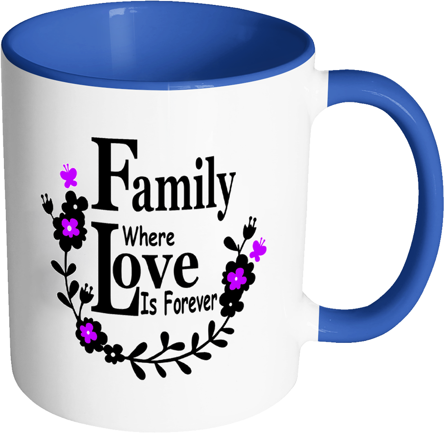 Family Love Forever Ceramic Mug 11 Oz With Color Glazed - Honda Civic Coffee Mug Clipart (1024x1024), Png Download