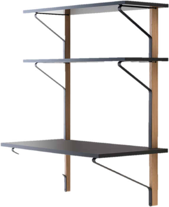 Kaari Shelf With Desk - Scrivania Artek Clipart (944x907), Png Download