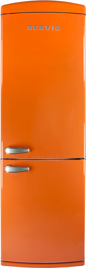 Servis Retro Fridge Freezer In Tangerine Dream With - Orange Retro Fridge Freezer Clipart (555x1000), Png Download