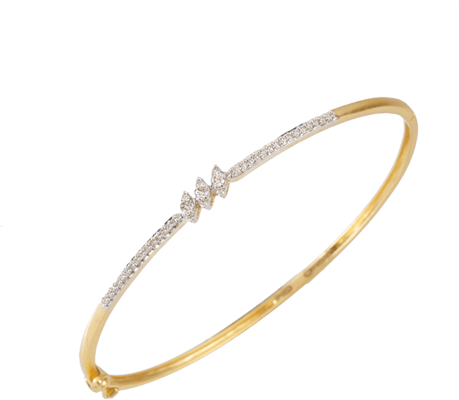 18kt Yellow Gold And Diamond Bangle - Bangle Clipart (922x805), Png Download