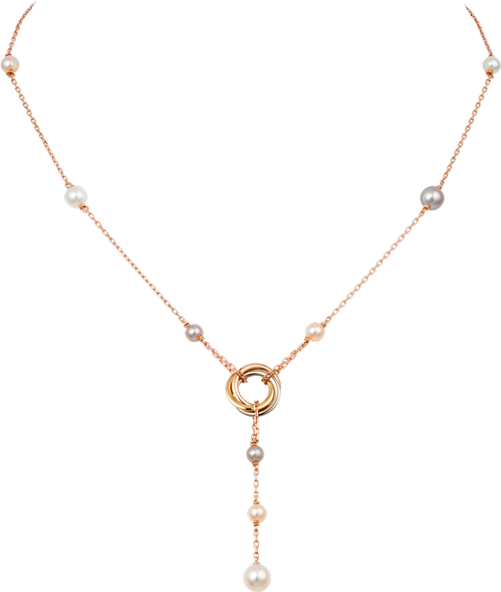 3 Oros, Perlas - Cartier Trinity Necklace With Pearls Clipart (1000x1000), Png Download