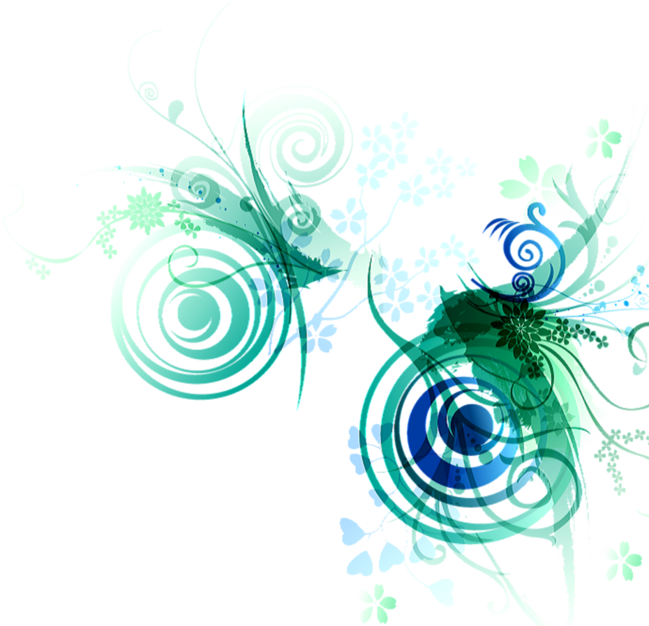 #ftestickers #border #floralart #abstract #green #blue - Graphic Design Clipart (1024x1024), Png Download