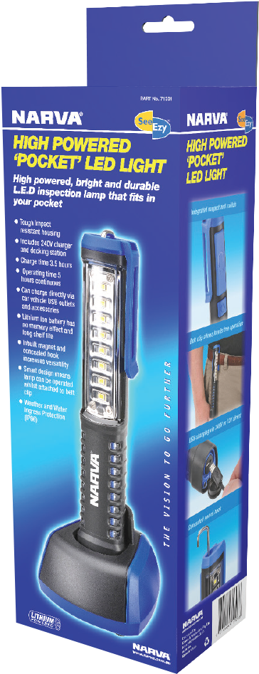 'high Powered Pocket' Rechargeable L - Light Clipart (364x947), Png Download