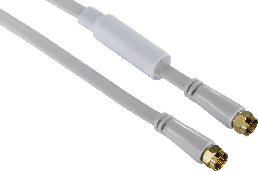 Hama Sat Flat Ribbon Cable, F Plug - Best Hama Coaxial Cable Clipart (1100x1100), Png Download