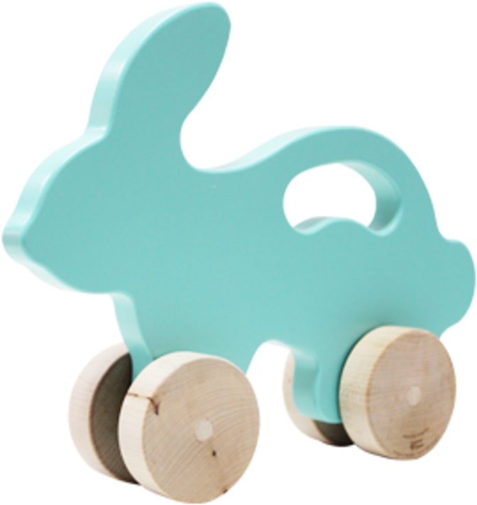 Manny And Simon Light Teal Bunny Push Toy , Png - Animal Figure Clipart (672x712), Png Download