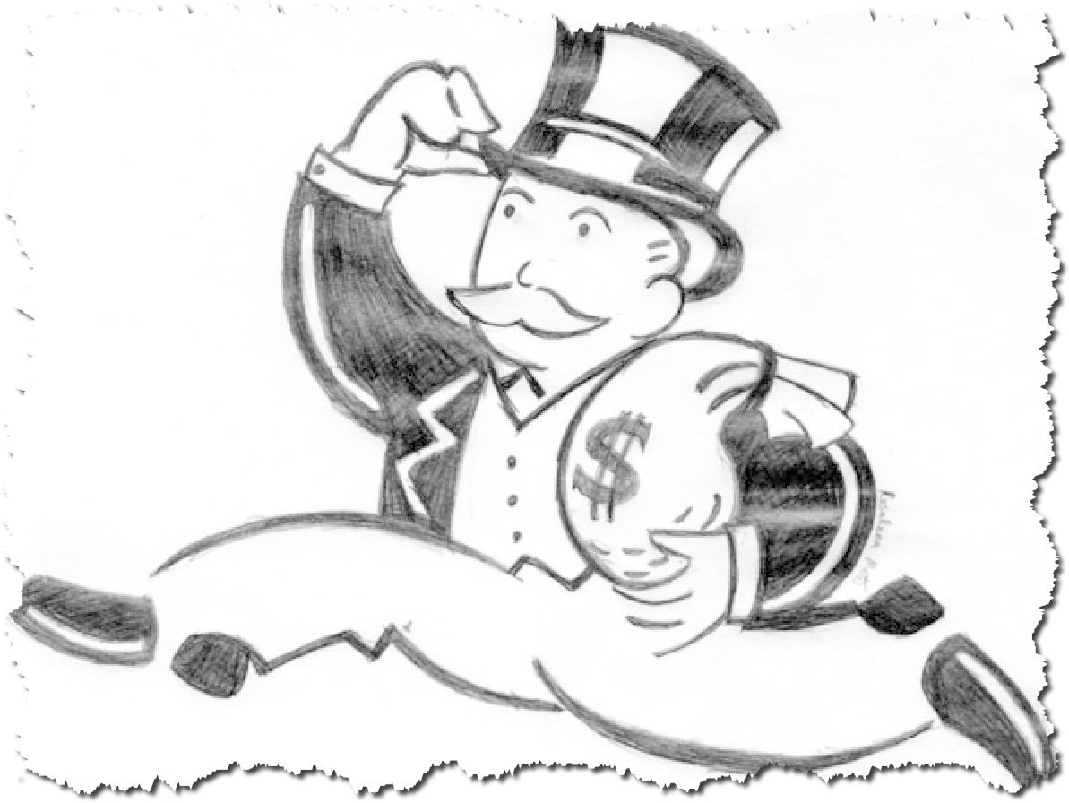 Monopoly-guy California Berkeley Ülikoolis, Mida Peetakse - Monopoly Man Chasing Money Clipart (1193x896), Png Download