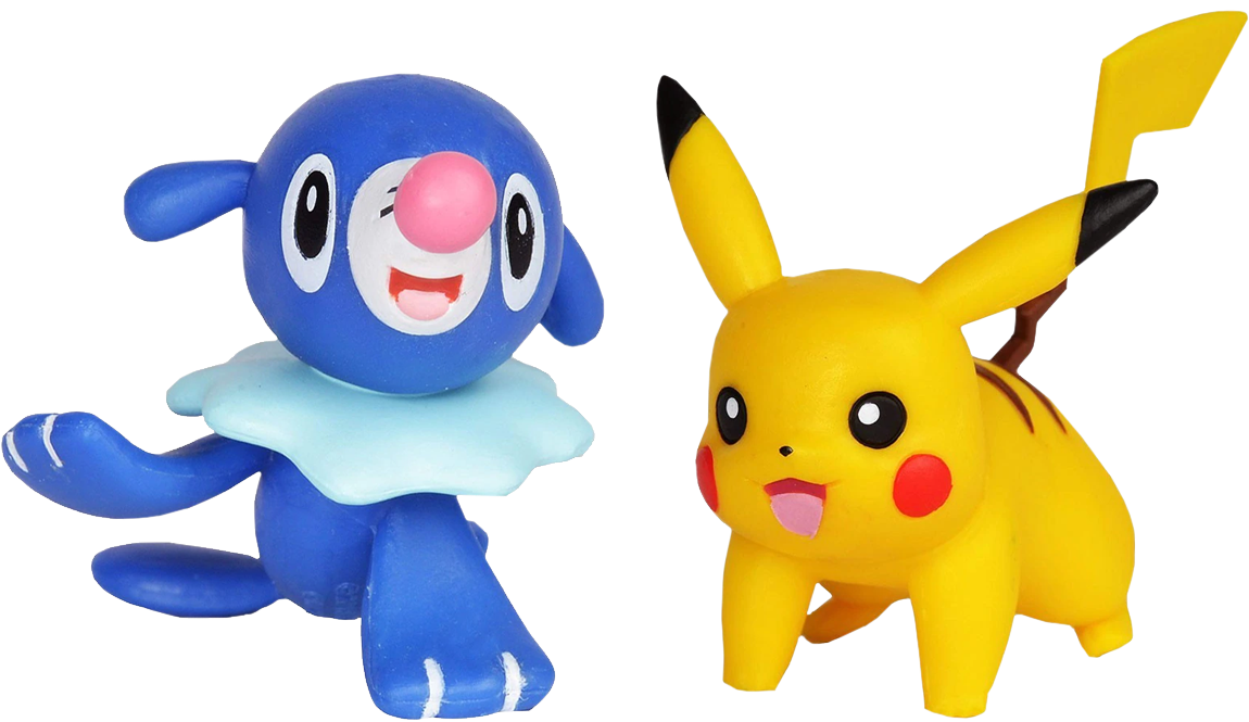 Pikachu & Popplio 2” Battle Action Figure - Pokemon Toys Clipart (1200x773), Png Download