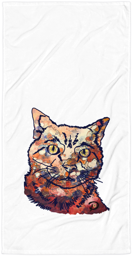 Artsy Cat Towel - British Shorthair Clipart (1000x1000), Png Download