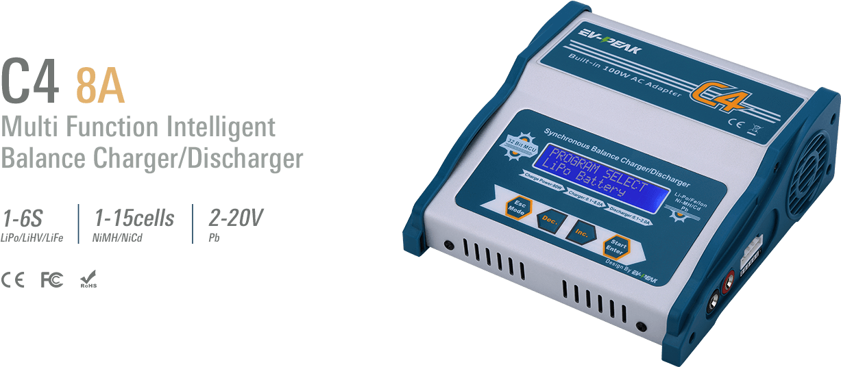 Ev-peak C4 Ac Dc 6a Rc Balance Charger Banner - Ev Peak Ac Dc 6a Clipart (1363x559), Png Download