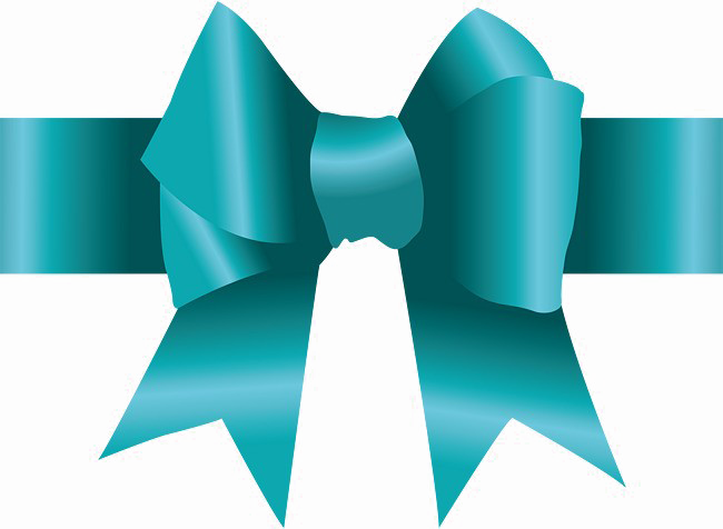 Turquoise Ribbon Png Image - Vetor Laço Verde Agua Png Clipart (650x476), Png Download