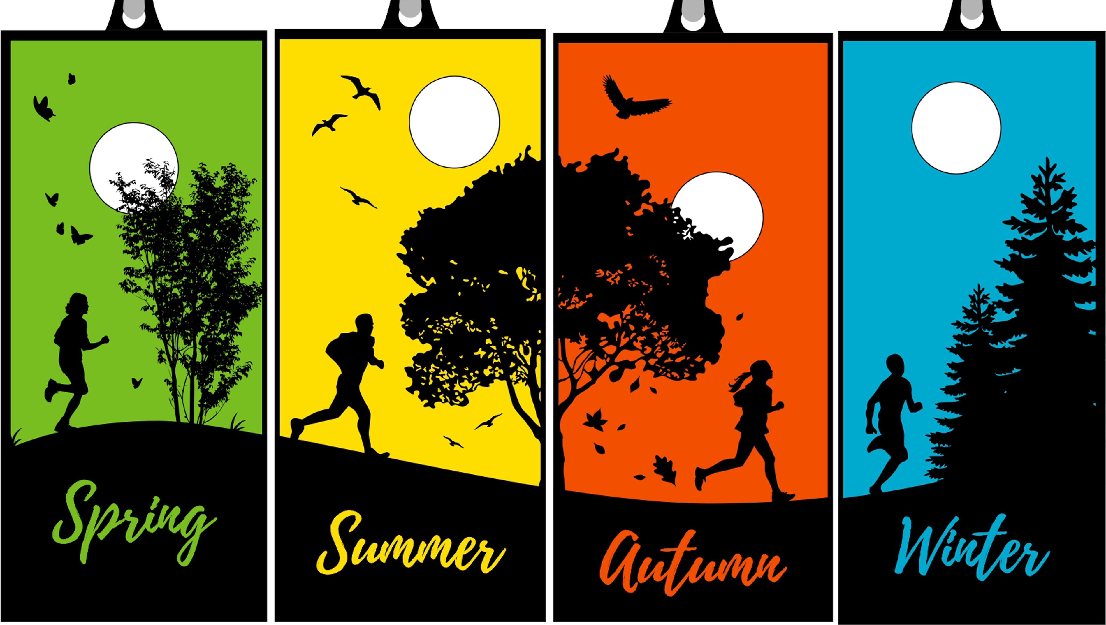 Four Seasons Four Miles - Graphic Design Clipart (3944x2160), Png Download