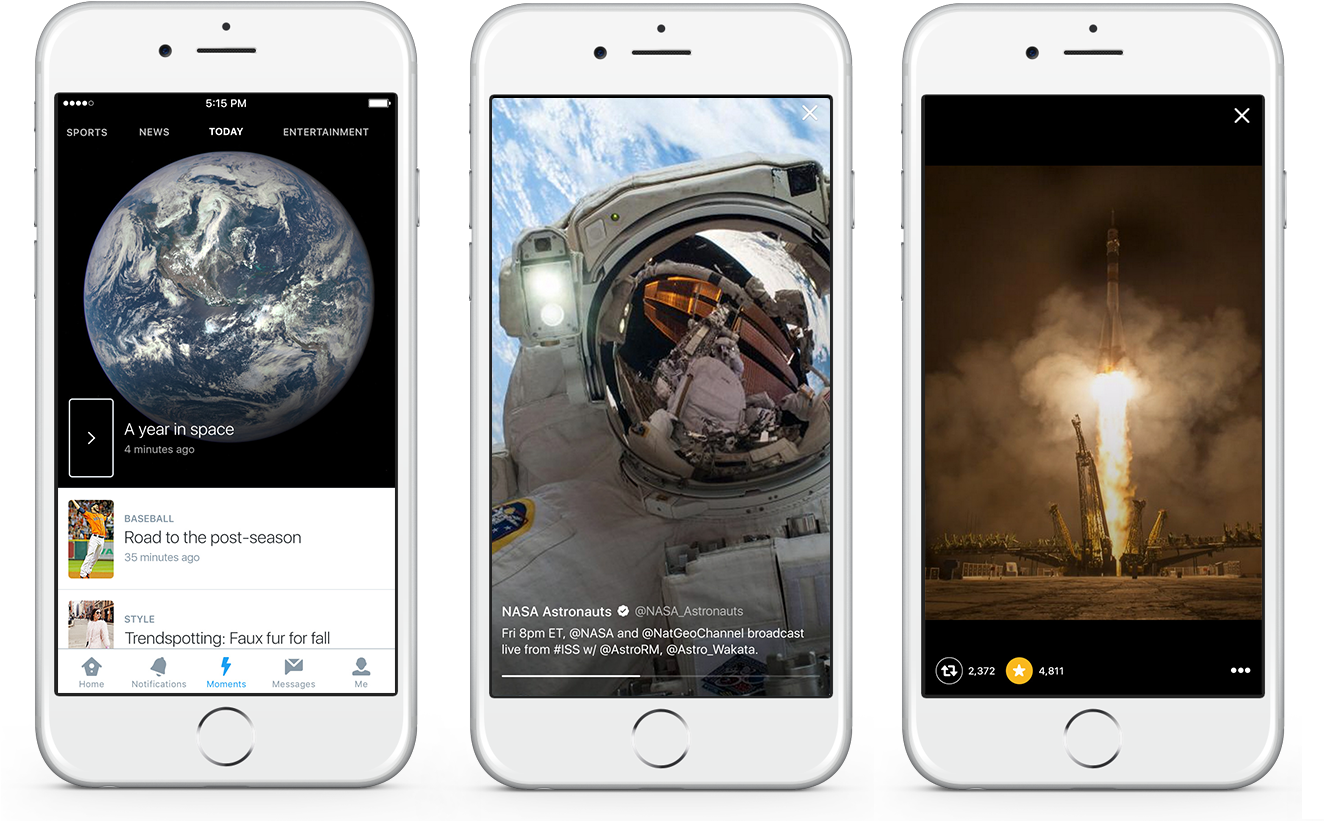 Twitter Unveils 'moments' Curated News Service - Twitter Moments Mobile Clipart (1323x838), Png Download