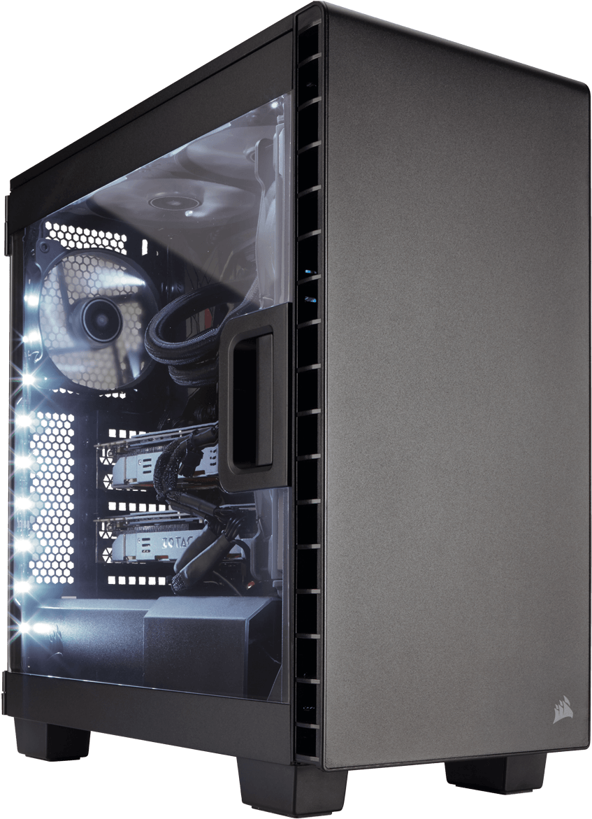 Budget Pc Carbide Quiet 1080 Gaming System - Corsair Carbide Series Clear 400c Compact Mid Tower Clipart (943x1200), Png Download