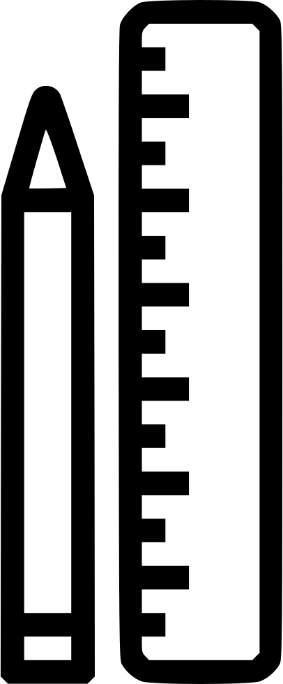 Pen Pencile Tool Sketch Scale Ruler Measure Comments - Png Ruler Icon Sketch Clipart (406x980), Png Download