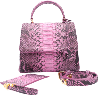 Gaby Bb Python Fuschia - Handbag Clipart (1000x660), Png Download