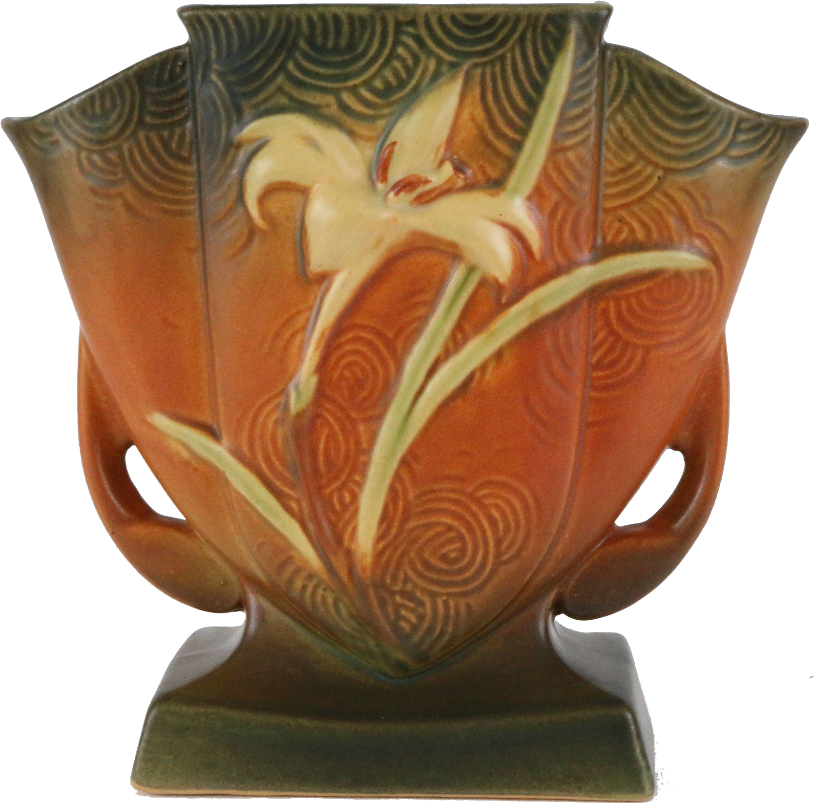 Roseville Zephyr Lily 7” Fan Vase - Vase Clipart (1666x1666), Png Download